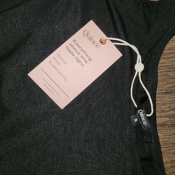 Quince Tencel Jersey Fit & Flare Dress NWT Black Small - Picture 4 of 6